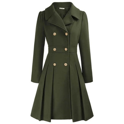RVHS Women's Woolen Trench Coat - Double Breasted, Warm Streetwear - Buy Center US