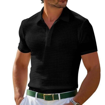 Men's Breathable Summer Polo T-Shirt - Classic Solid Color Top - Buy Center US