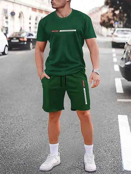 Urban Men's Crew Neck Short Sleeve Suit - Casual & Comfortable for Outdoor - Buy Center US