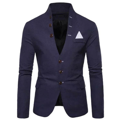 Men's Slim Fit Blazer - Casual Multi-Button Stand-Up Collar Jacket - Buy Center US