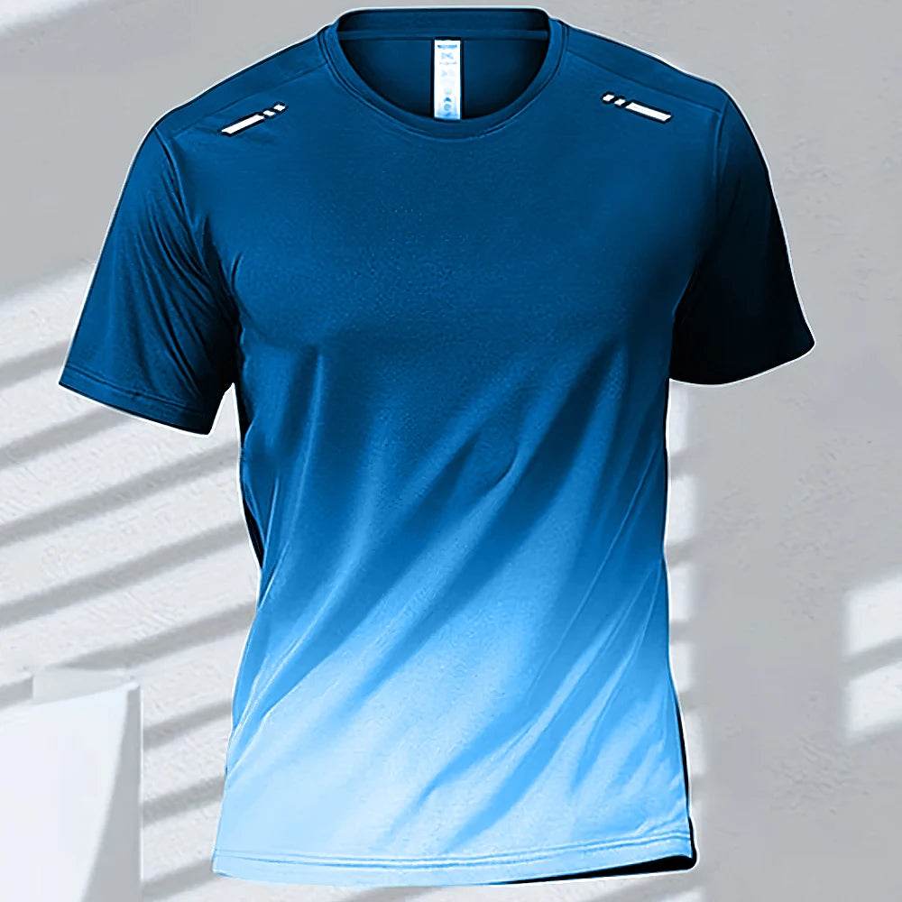 Men's Quick-Dry Gradient Sports T-shirt - Lightweight Short Sleeve Tee - Buy Center US