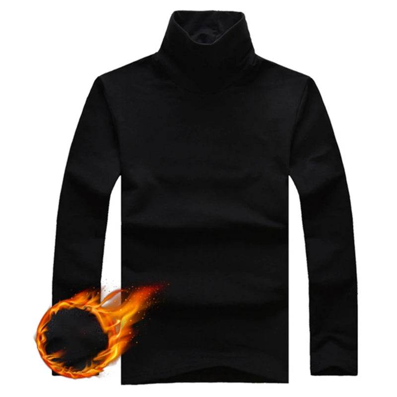 Bigsweety Men's Turtleneck Pullover - Solid Color Slim Fit for Spring - Buy Center US