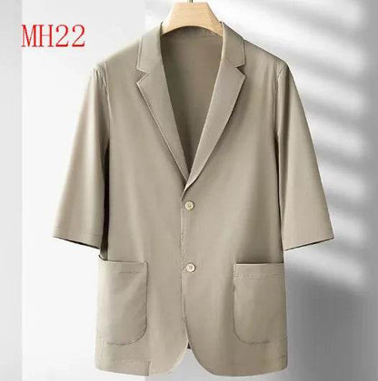 GPBD Men's Summer Casual Suit Top - Breathable Loose Fit, Solid Color - Buy Center US