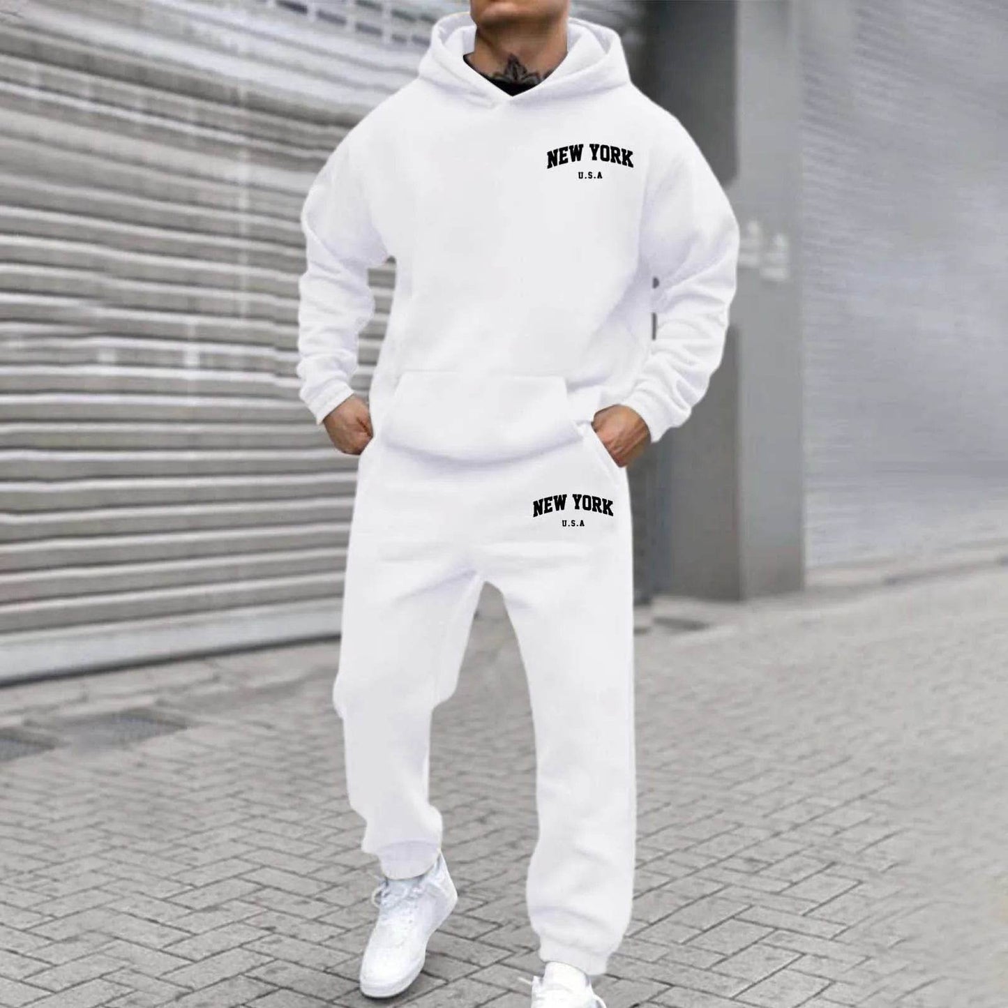 Oversize Men's Tracksuit Set - Autumn Fashion Hooded Sweatshirt & Pants - Buy Center US