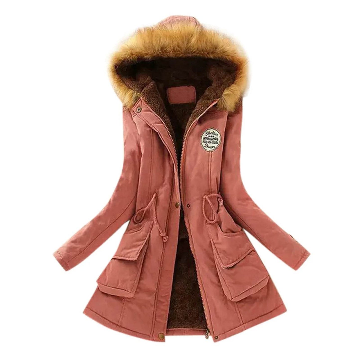 Women's Plus Size Warm Hooded Parka - Fleece Lined Mid-Length Jacket - Buy Center US