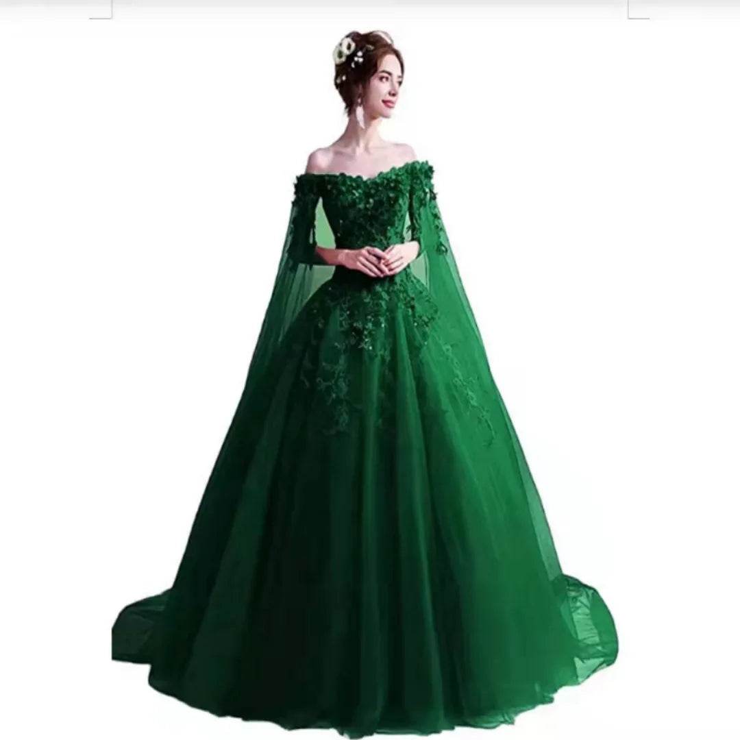 Bomaris Vintage Ball Gown Quinceanera Dress with Cape - Customized Style - Buy Center US
