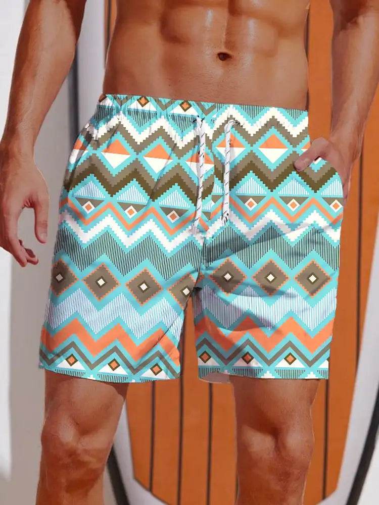 2024 Men's Hawaiian Board Shorts - Casual Swim Trunks with Drawstring - Buy Center US