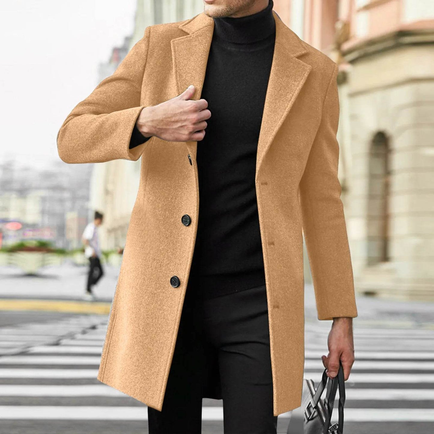 ZOMAXIUJEE Men’s Slim Fit Woolen Winter Jacket - Vintage Style Padded Coat - Buy Center US