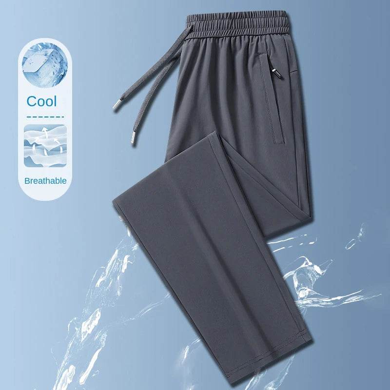 Longe 2024 Summer Ice Silk Men's Trousers - Lightweight Casual Pants - Buy Center US
