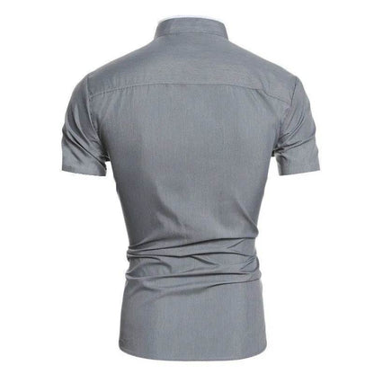 Casual Short Sleeve Men’s Shirt - Solid Color for Summer Comfort - Buy Center US