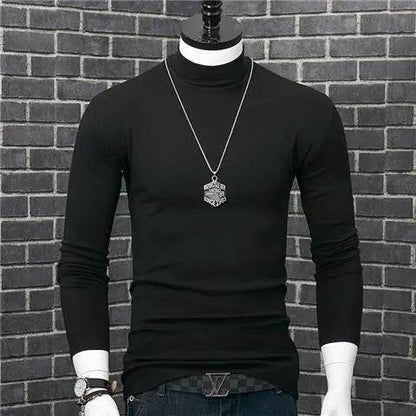 Men's Casual Turtleneck T-Shirt - Autumn Winter Slim Fit Long Sleeve - Buy Center US