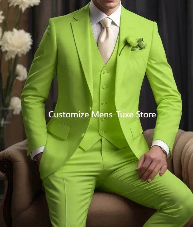 Elegant Men's Wedding Suit - Slim Fit 3-Piece Blazer, Pants & Vest - Buy Center US
