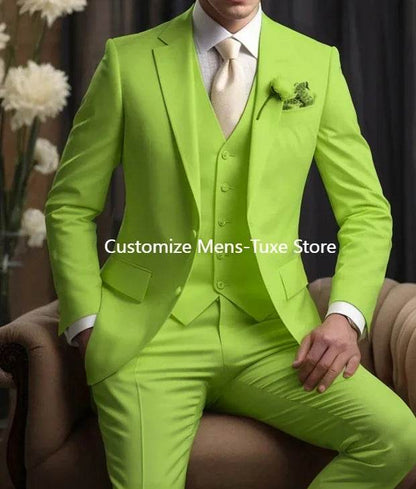 Elegant Men's Wedding Suit - Slim Fit 3-Piece Blazer, Pants & Vest - Buy Center US