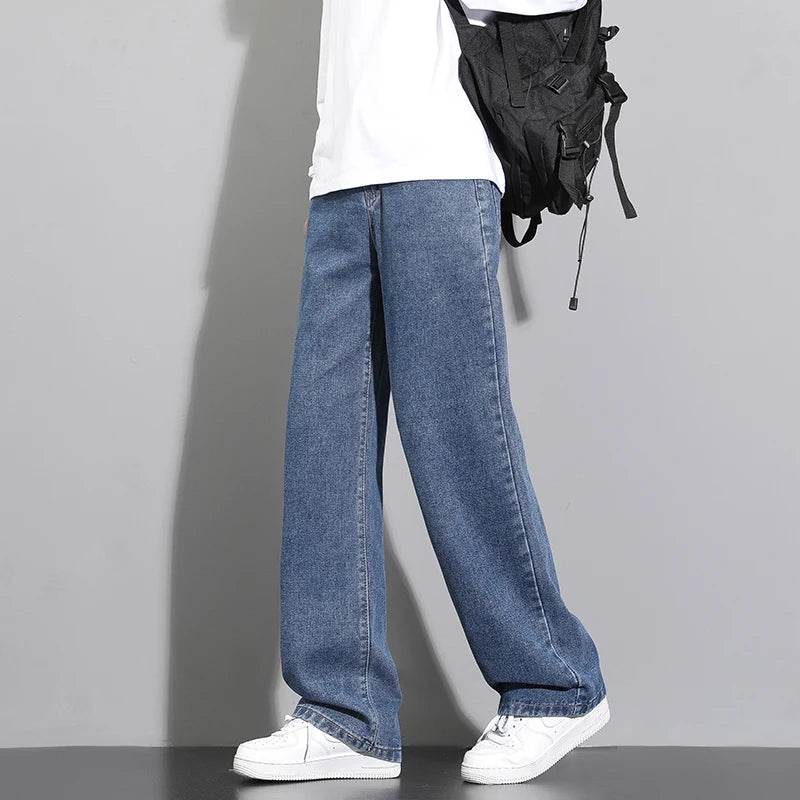 2025 Classic Korean Men's Casual Jeans - Light Blue Grey Black - Buy Center US
