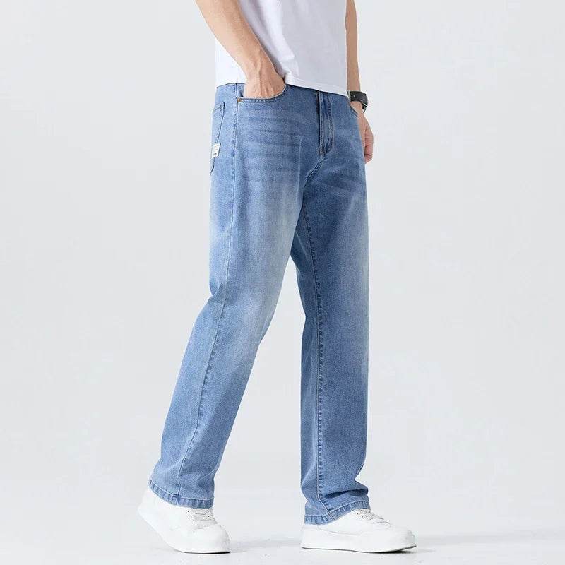 Men's Casual Straight Jeans - Lightweight Breathable Denim for Summer - Buy Center US