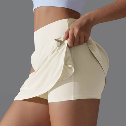 LUOBOLAN Women's 2 in 1 Tennis Skirt - High Waist, Quick Dry Fitness - Buy Center US