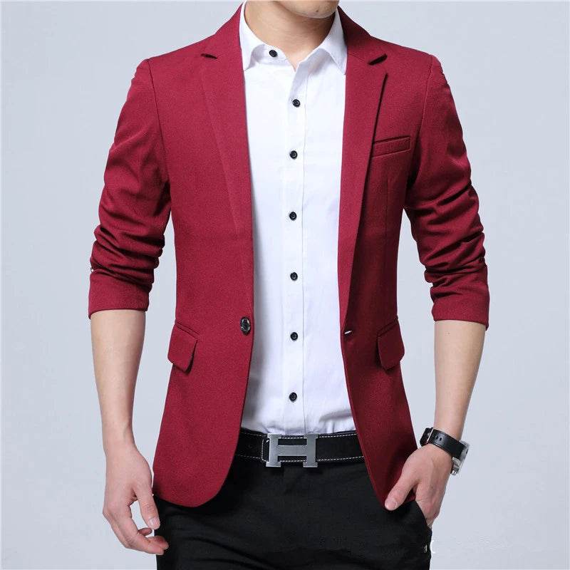 DEE MOONLY Casual Slim Fit Blazer - Spring & Autumn Men's Jacket - Buy Center US