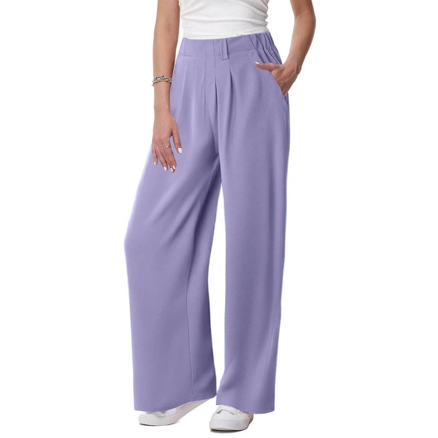 ZOMAXIUJEE Women's Solid Color Palazzo Pants - Casual & Comfortable - Buy Center US