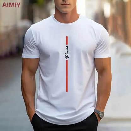 Men's Slim Fit T-Shirt - Breathable Round Neck Casual Tee for Summer - Buy Center US