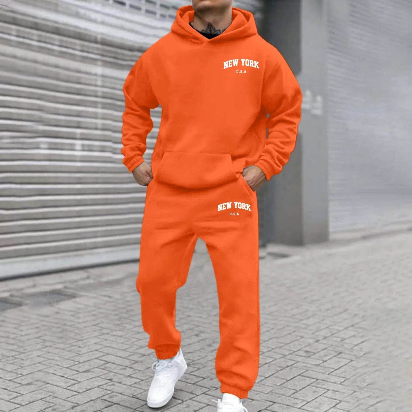Oversize Men's Tracksuit Set - Autumn Fashion Hooded Sweatshirt & Pants - Buy Center US