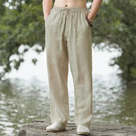 King Billion Men's Casual Beach Pants - Cotton Linen Joggers for Summer - Buy Center US