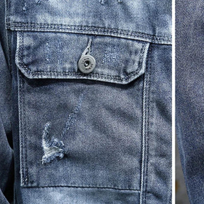 Luxury Men's Denim Cardigan Jacket - Spring Autumn Harajuku Style Coat - Buy Center US
