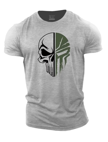 3D Printed Military Skull T-Shirt for Men - Casual Gym Wear - Buy Center US