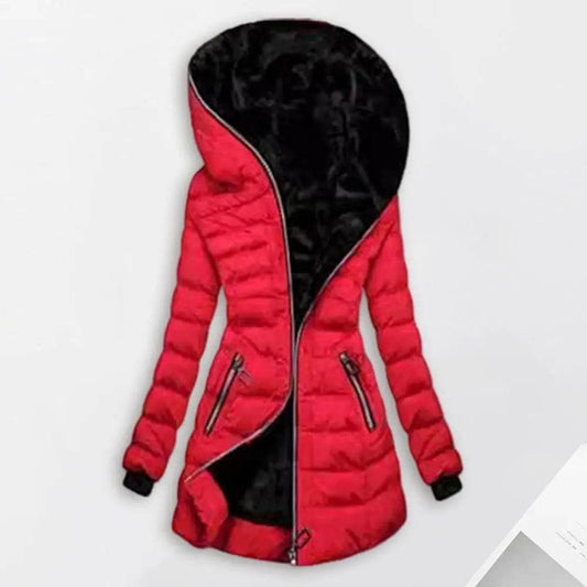Women's Hooded Down Jacket - Thick Plush-Lined Winter Coat - Buy Center US