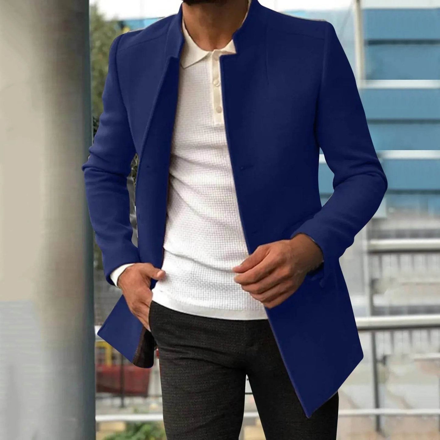 ZOMAXIUJEE Men's Autumn Winter Woolen Jacket - Stylish Mid Length Coat - Buy Center US