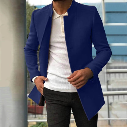 ZOMAXIUJEE Men's Autumn Winter Woolen Jacket - Stylish Mid Length Coat - Buy Center US