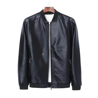FAVOCENT Men's Black Biker PU Leather Coat - Casual Slim Fit Jacket - Buy Center US