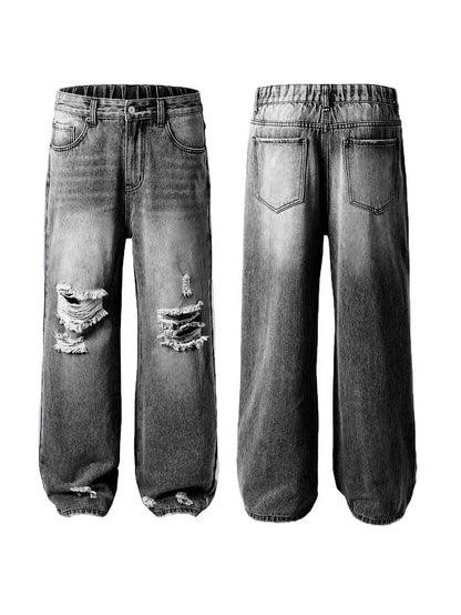 LEEYOVEE Women's Wide-Leg Ripped Denim Pants - Casual Loose Fit - Buy Center US