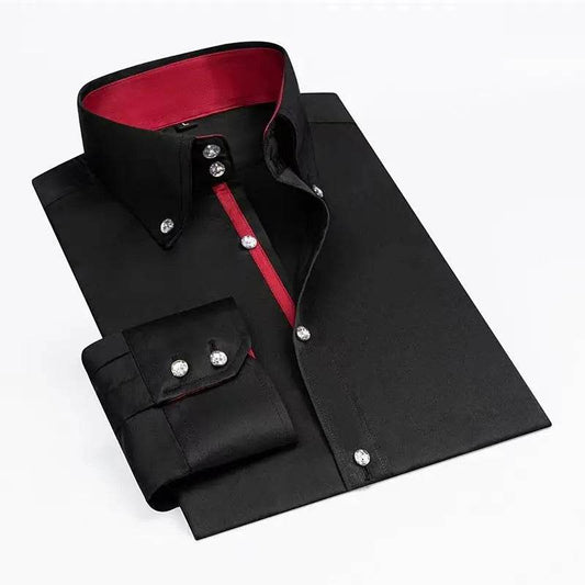 Premium White Dress Shirt for Men - Non-Iron Wrinkle Resistant Long Sleeve - Buy Center US