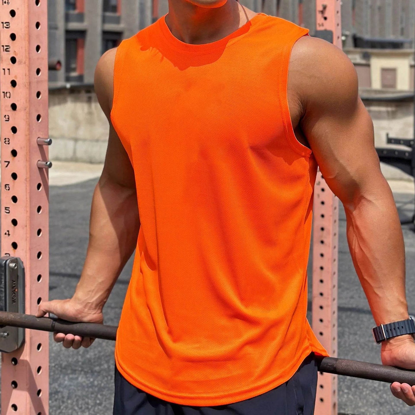 FITNESSTELE Men's Quick-Dry Sports Tank Top - Sleeveless Round Neck Vest - Buy Center US
