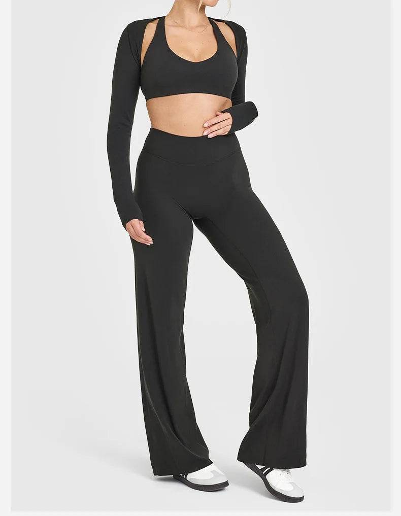 Women's High Waist Yoga Pants - Breathable Wide-Leg Fitness Trousers - Buy Center US