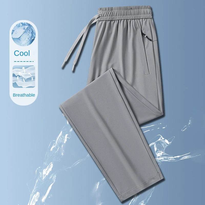 Longe 2024 Summer Ice Silk Men's Trousers - Lightweight Casual Pants - Buy Center US