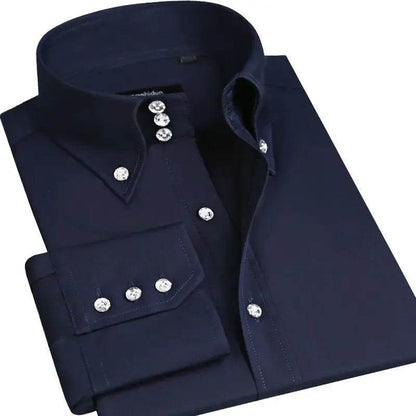 Premium White Dress Shirt for Men - Non-Iron Wrinkle Resistant Long Sleeve - Buy Center US