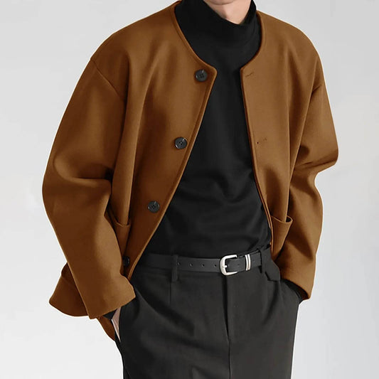 Men’s Winter 2025 Casual Jacket - Stand Collar, Detachable Hood, Checked Design - Buy Center US