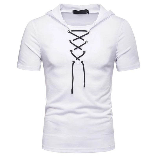 Men's Hooded Casual T-Shirt - Lightweight, Breathable, Drawstring Design - Buy Center US