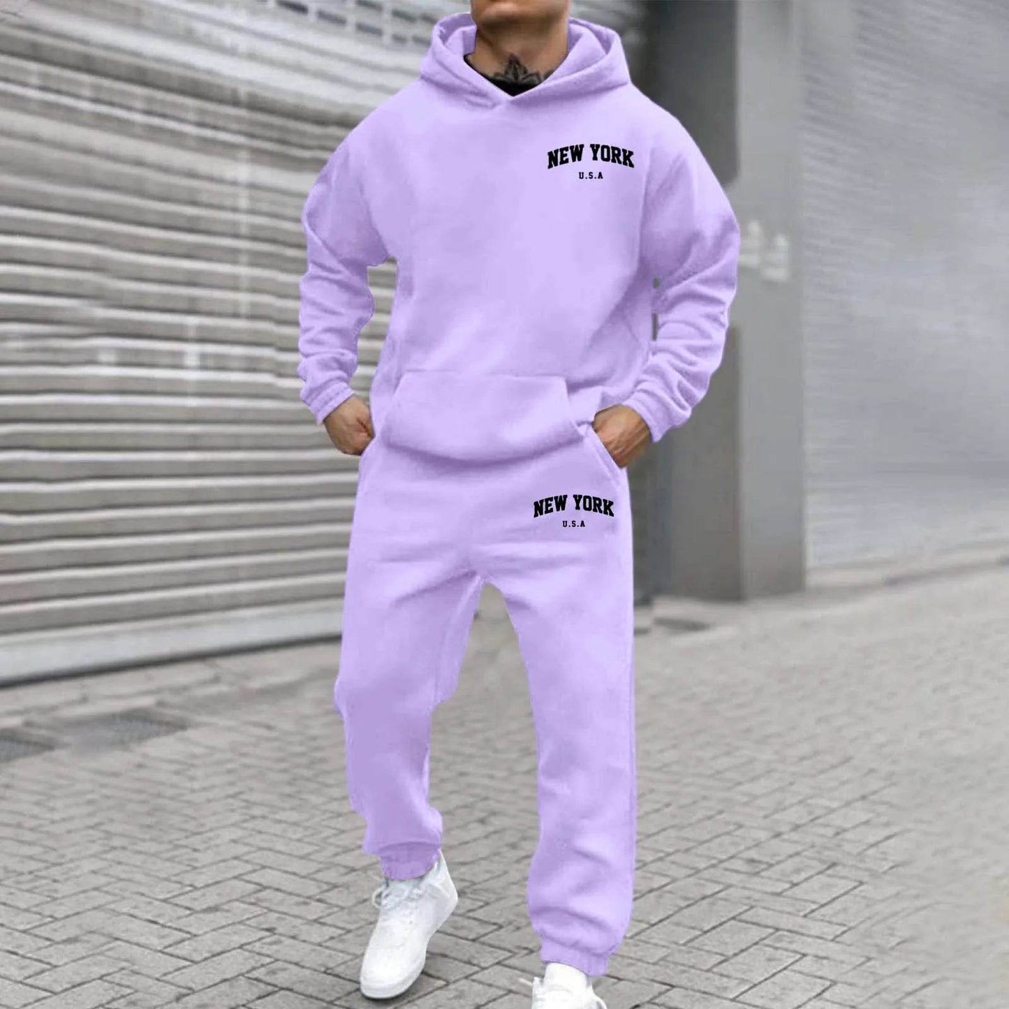 Oversize Men's Tracksuit Set - Autumn Fashion Hooded Sweatshirt & Pants - Buy Center US