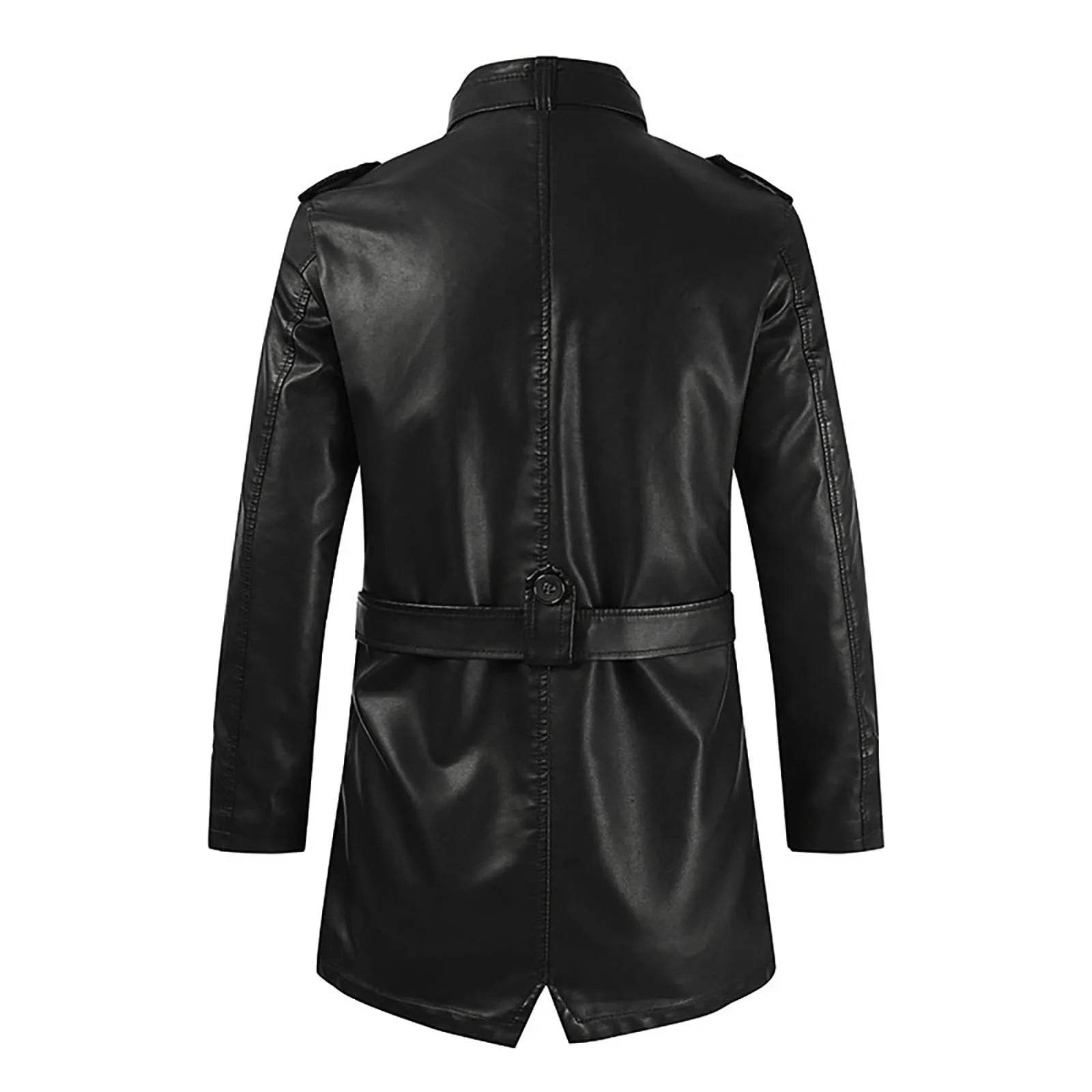 Men's Casual Leather Jacket - Waterproof, Tactical Windproof Coat - Buy Center US