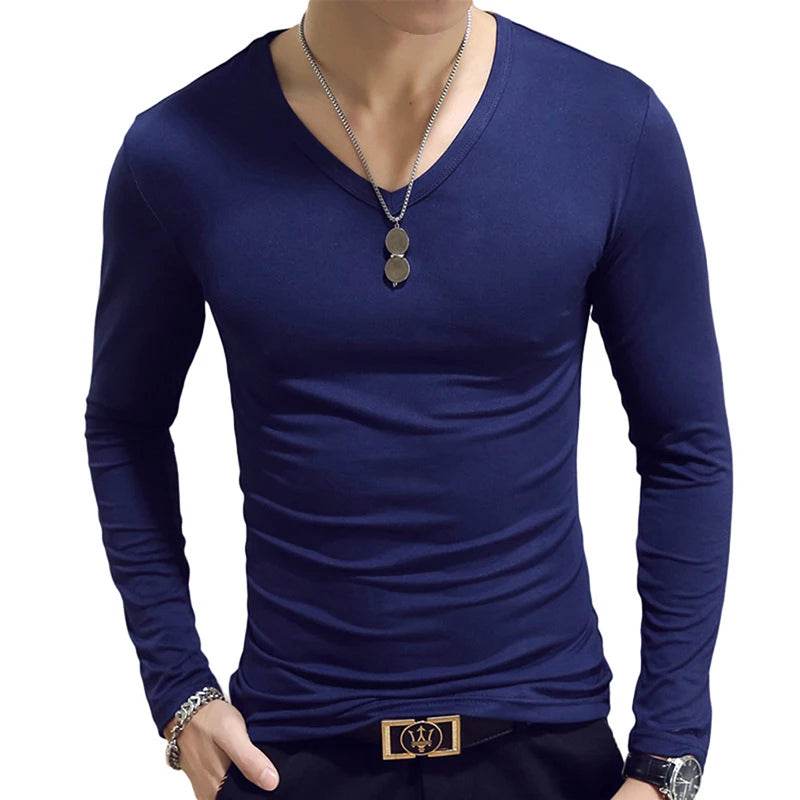 Bigsweety Men's Turtleneck Pullover - Solid Color Slim Fit for Spring - Buy Center US