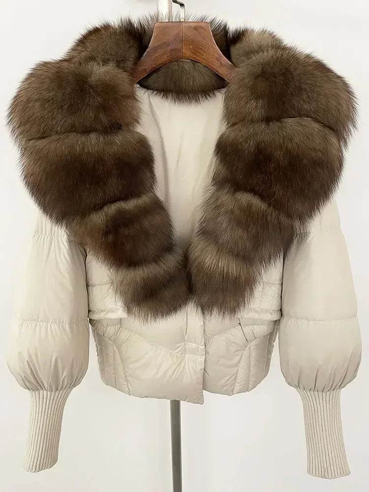 Elegant Casual Women’s Raccoon Fur Collar Coat - Winter Jacket 2024 - Buy Center US