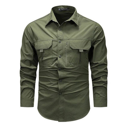Wolf Inheritance Men's Tactical Work Shirt - Long Sleeve, Multi-Pocket Casual - Buy Center US