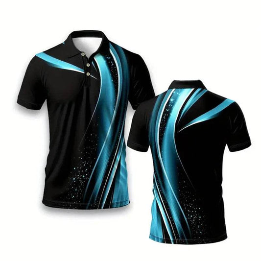 Men's Short Sleeve Polo Shirt - Casual Striped Sportswear for Summer - Buy Center US