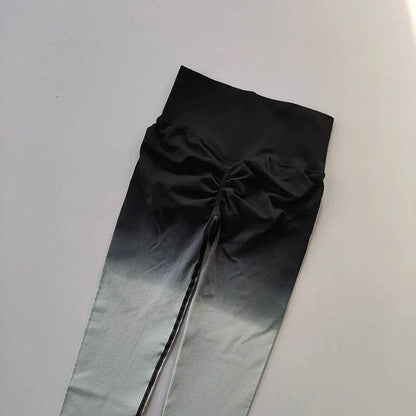 Women's High Waist Gradient Yoga Pants - Elastic Fit & Ankle-Length - Buy Center US