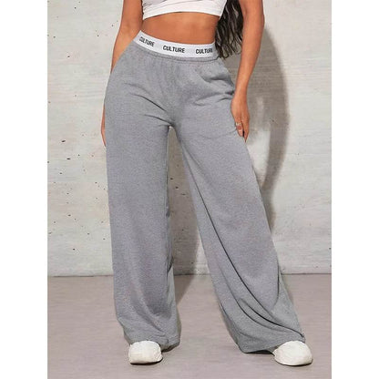 Women's High Waist Wide Leg Pants - Casual Solid Color Style - Buy Center US