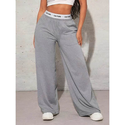 Women's High Waist Wide Leg Pants - Casual Solid Color Style - Buy Center US