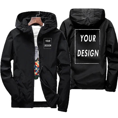 Custom Brand Waterproof Men’s Jacket - Casual Windbreaker in Big Sizes - Buy Center US