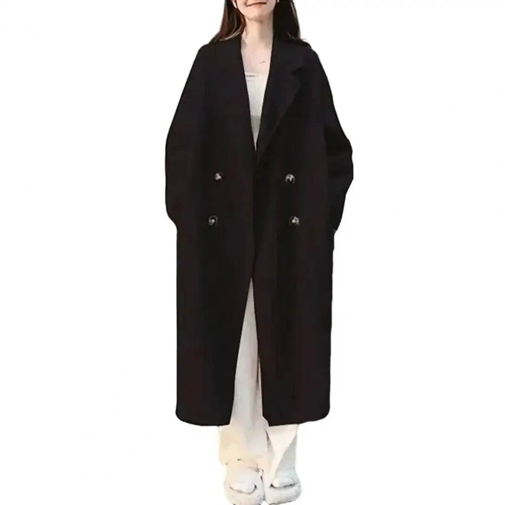 Women’s Loose Double-Breasted Trench Coat - Windproof & Warm - Buy Center US